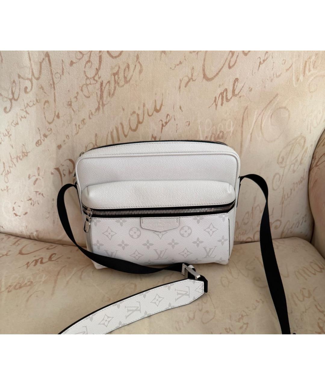 LOUIS VUITTON Белая кожаная сумка через плечо, фото 5