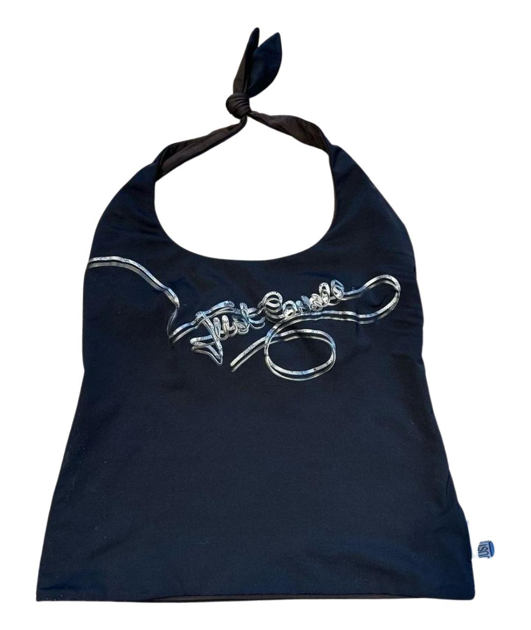 JUST CAVALLI Черная полиэстеровая майка, фото 1