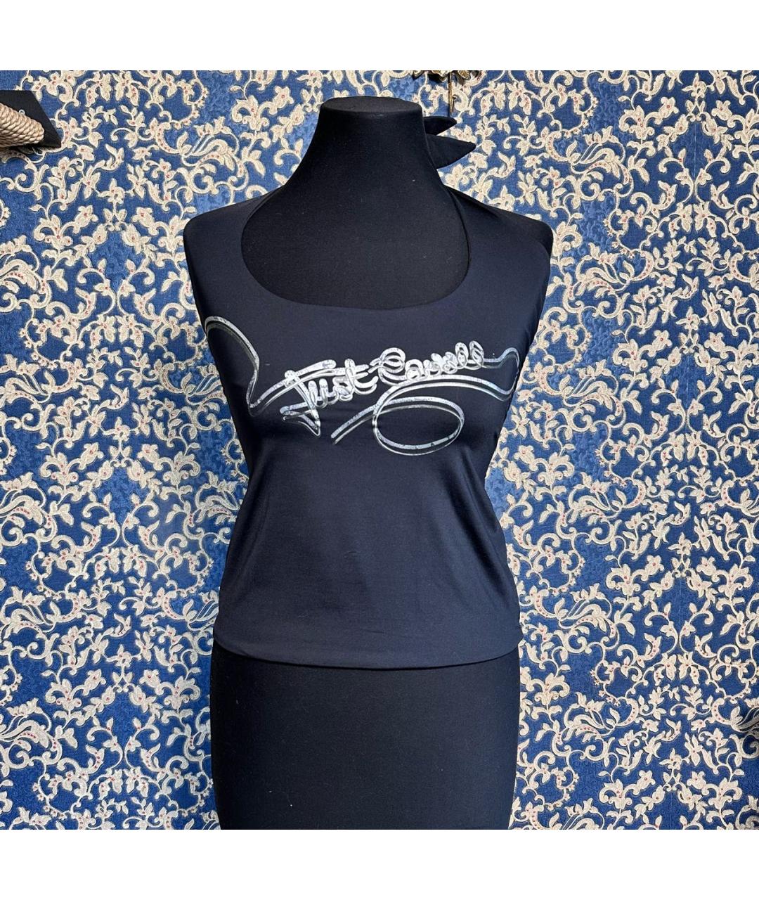 JUST CAVALLI Черная полиэстеровая майка, фото 2