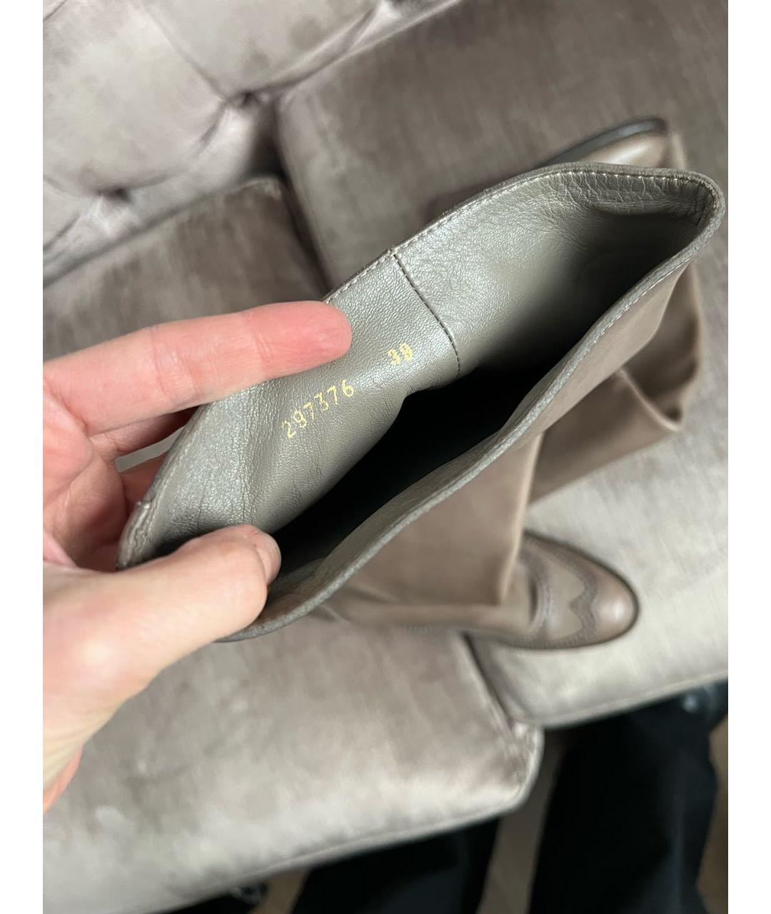 GUCCI Бежевые кожаные сапоги, фото 5