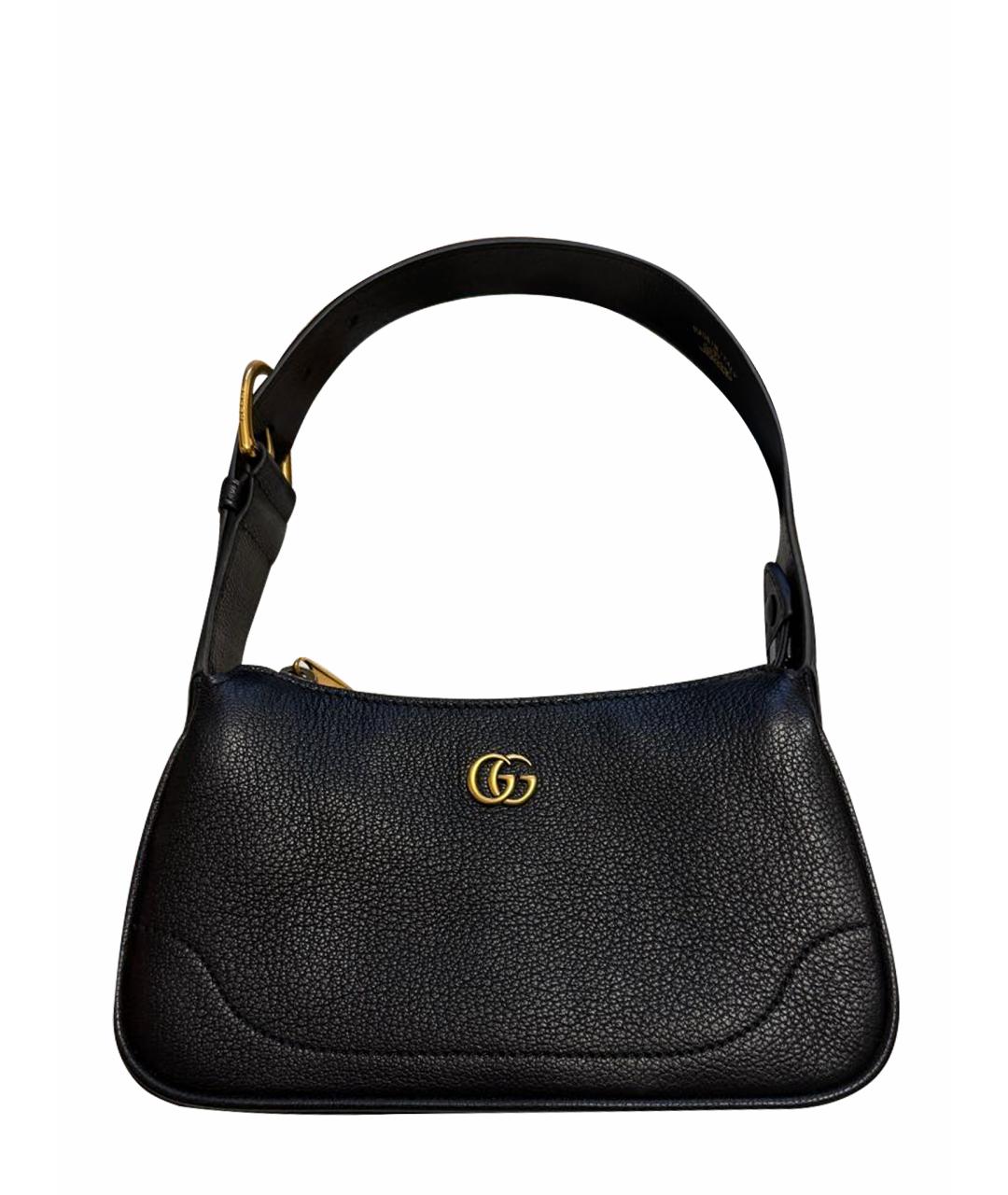 GUCCI Черная кожаная сумка через плечо, фото 1