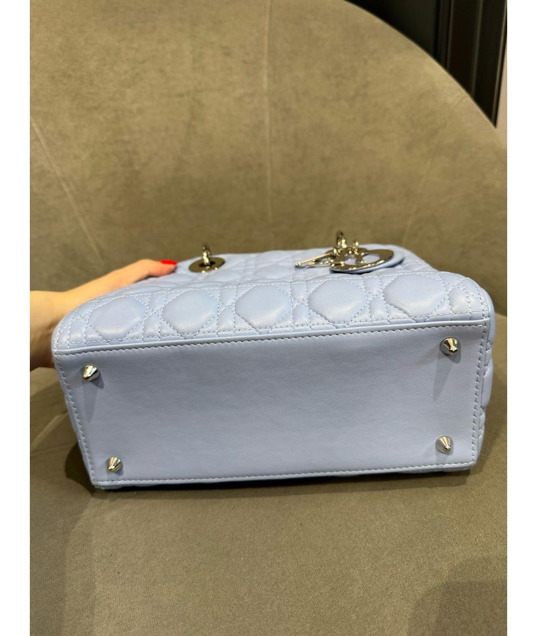 CHRISTIAN DIOR Голубая кожаная сумка через плечо, фото 6