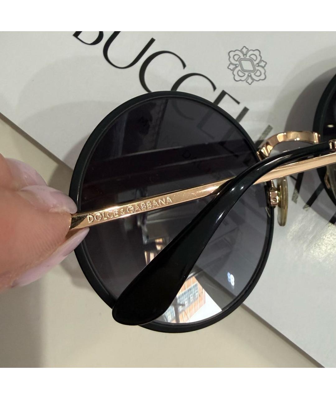 DOLCE&GABBANA Золотые металлические солнцезащитные очки, фото 5