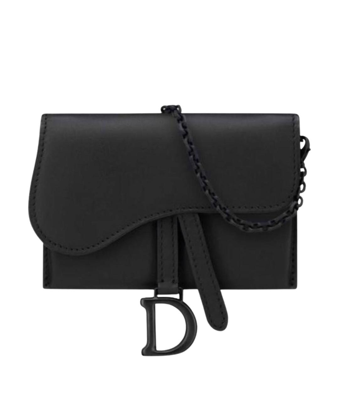 CHRISTIAN DIOR Черная кожаная сумка через плечо, фото 1
