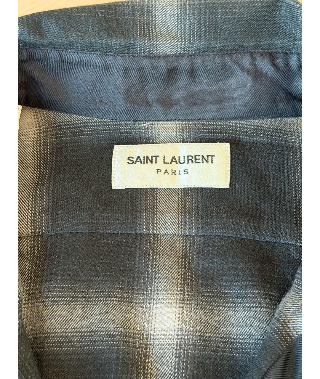 SAINT LAURENT Черная хлопковая рубашка, фото 8