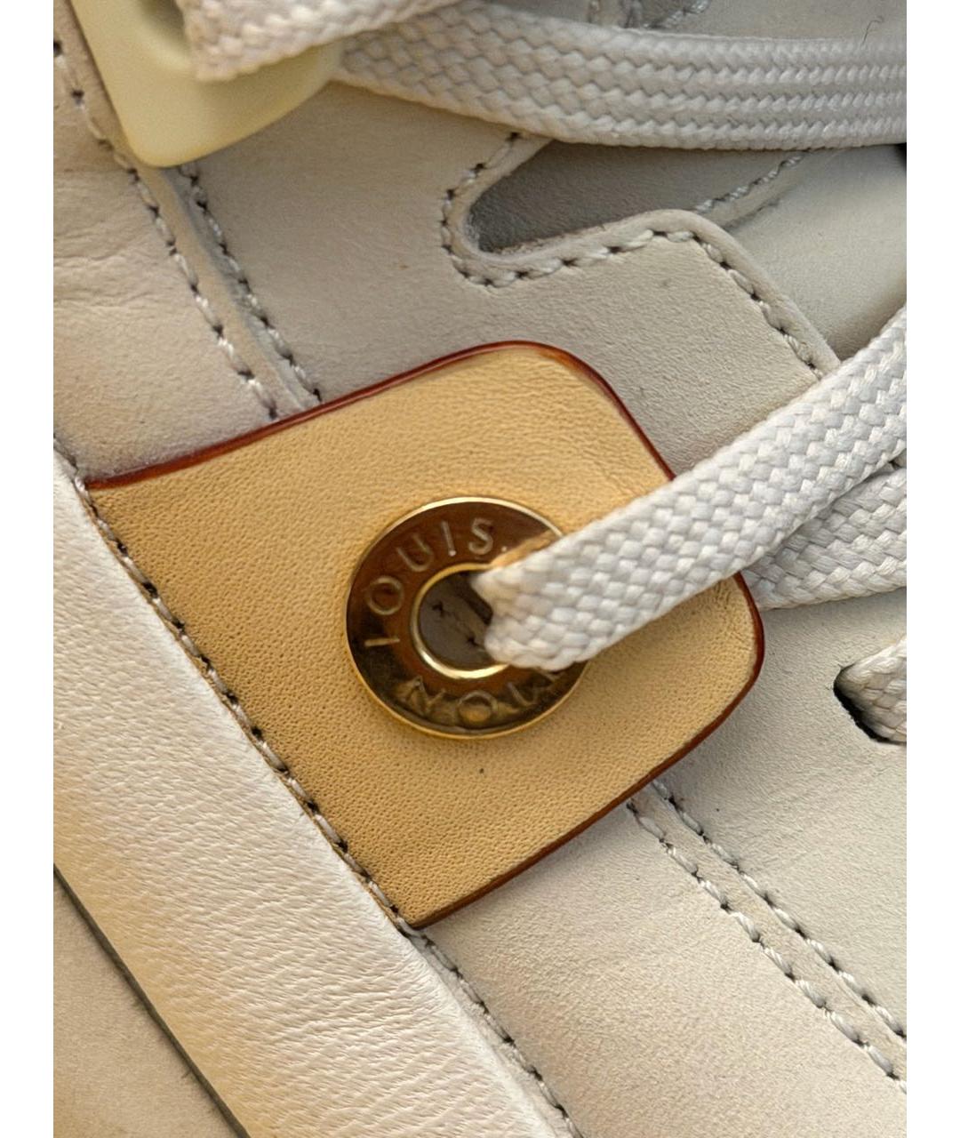 LOUIS VUITTON Бежевые кожаные кеды, фото 5