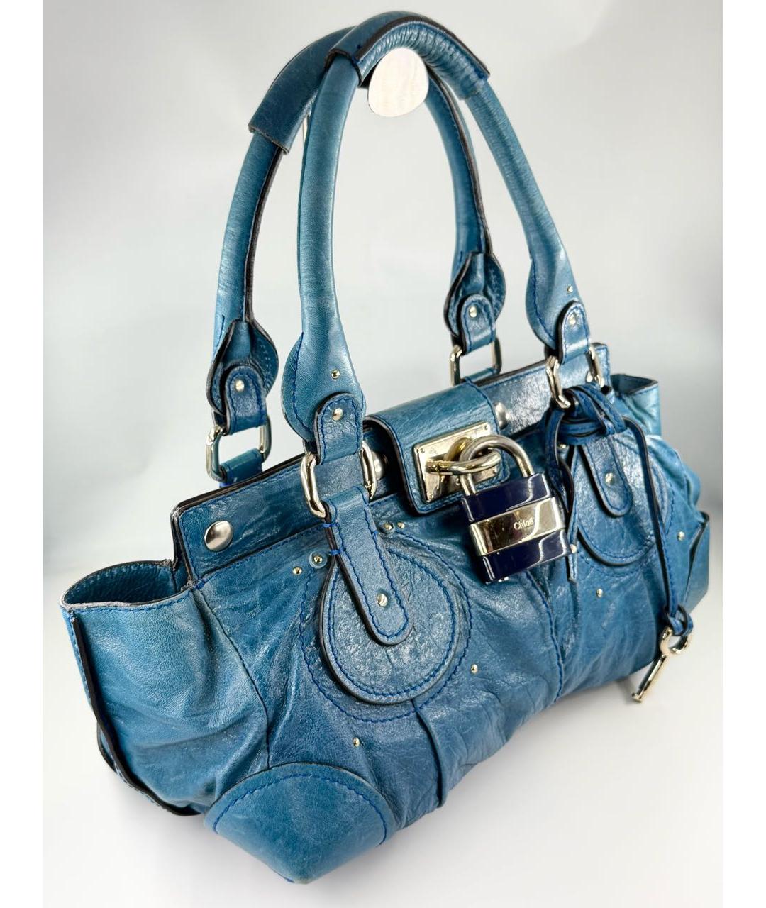 CHLOE Голубая кожаная сумка через плечо, фото 3