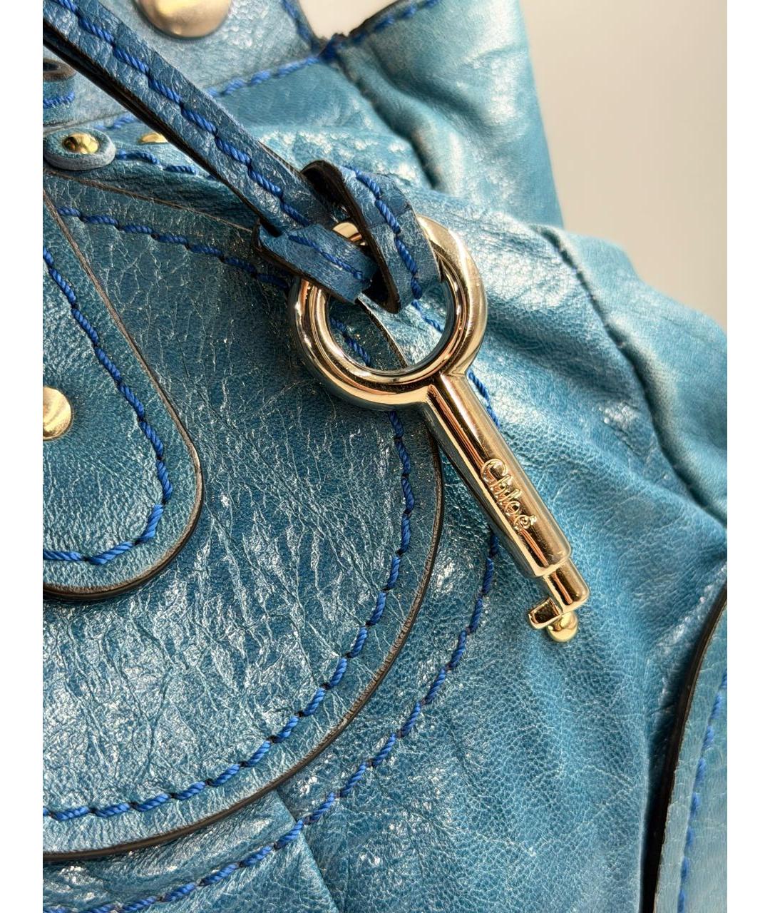 CHLOE Голубая кожаная сумка через плечо, фото 5