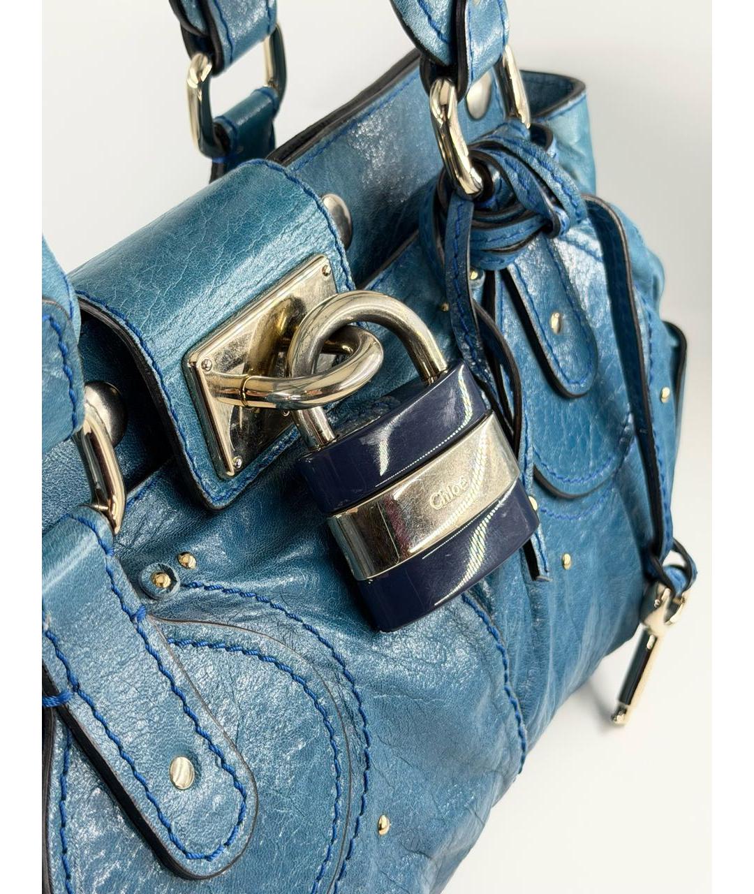 CHLOE Голубая кожаная сумка через плечо, фото 4