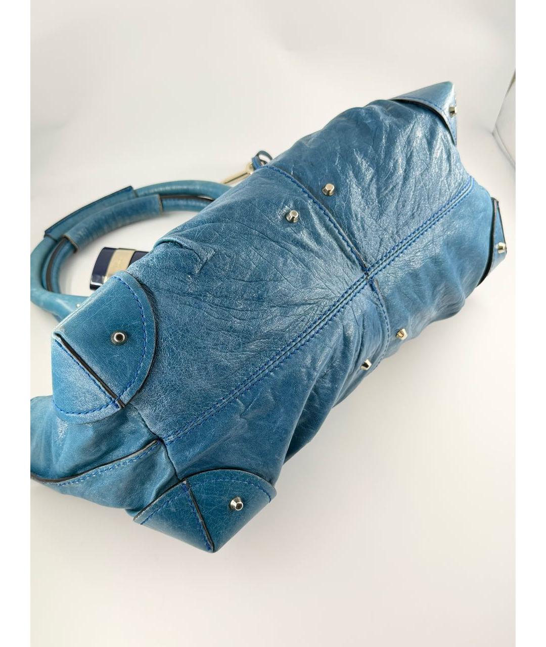 CHLOE Голубая кожаная сумка через плечо, фото 7