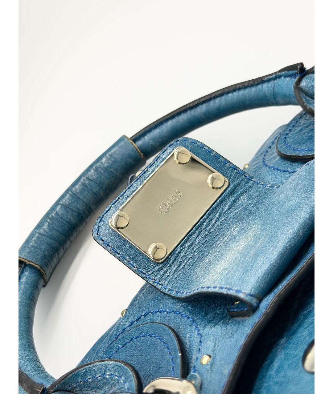 CHLOE Голубая кожаная сумка через плечо, фото 6