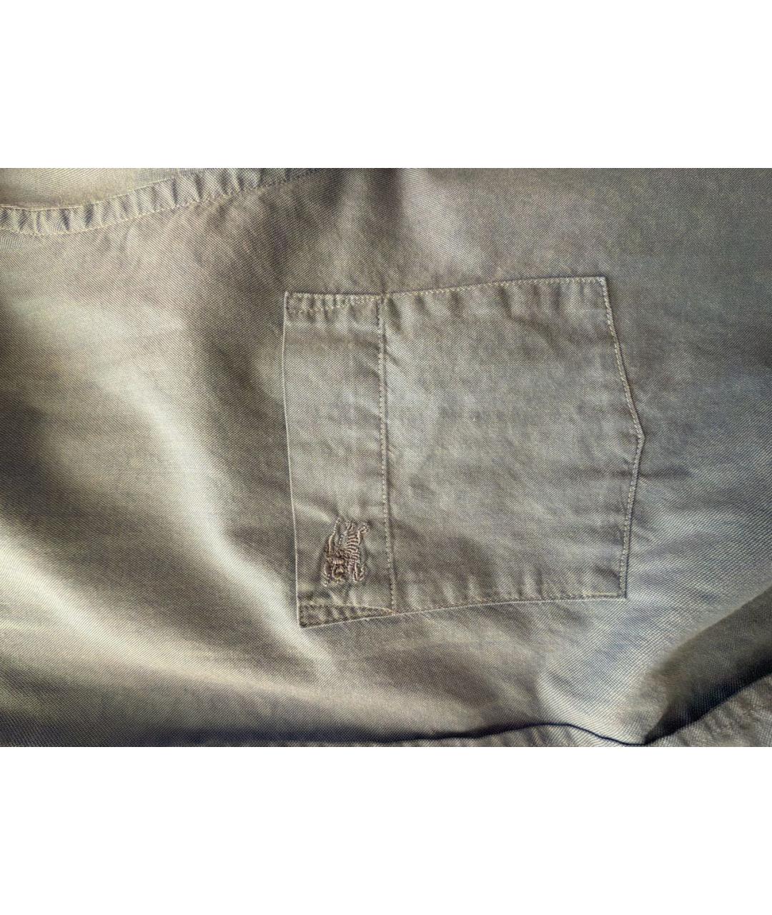 BURBERRY Голубая хлопковая кэжуал рубашка, фото 5