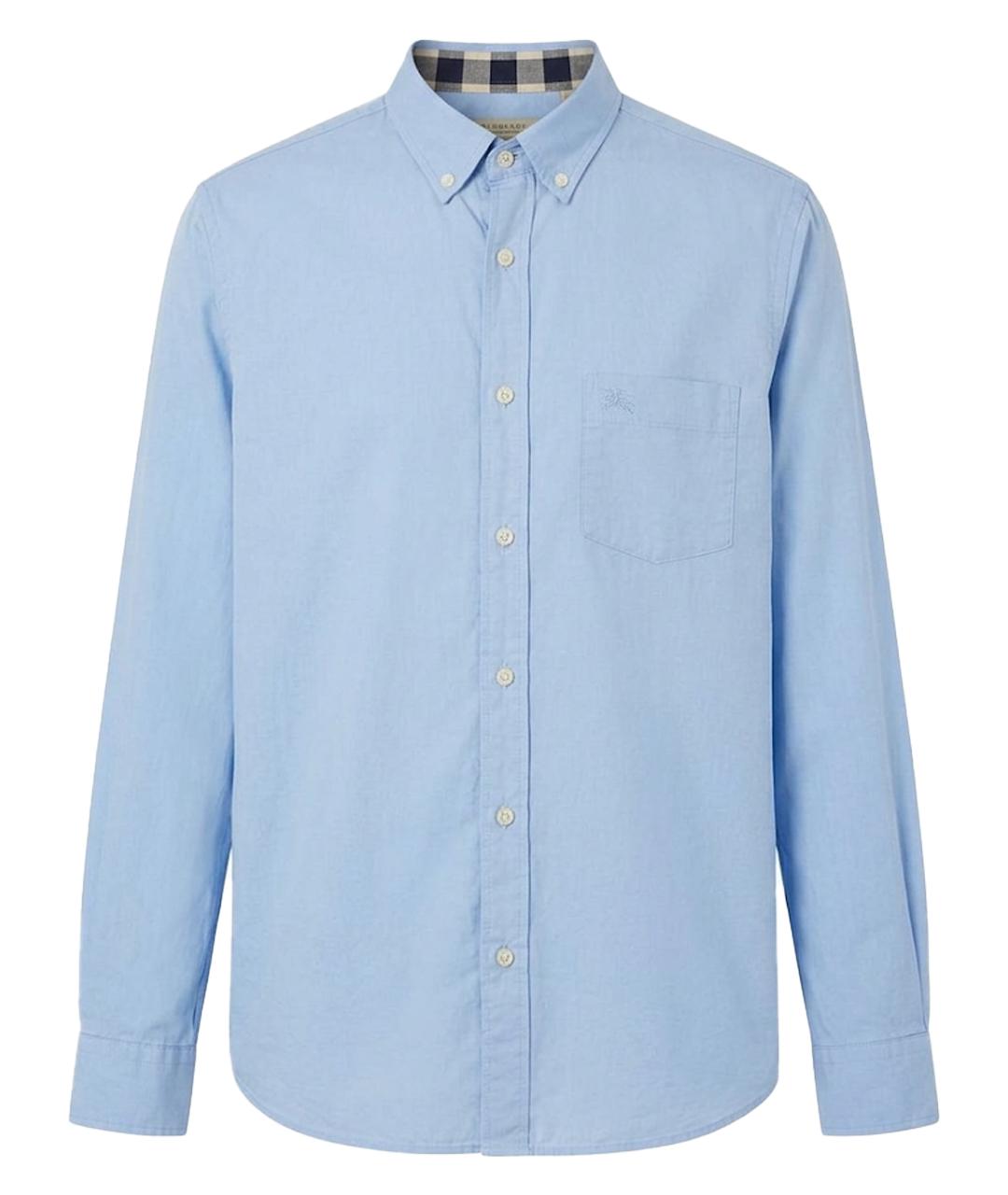 BURBERRY Голубая хлопковая кэжуал рубашка, фото 1