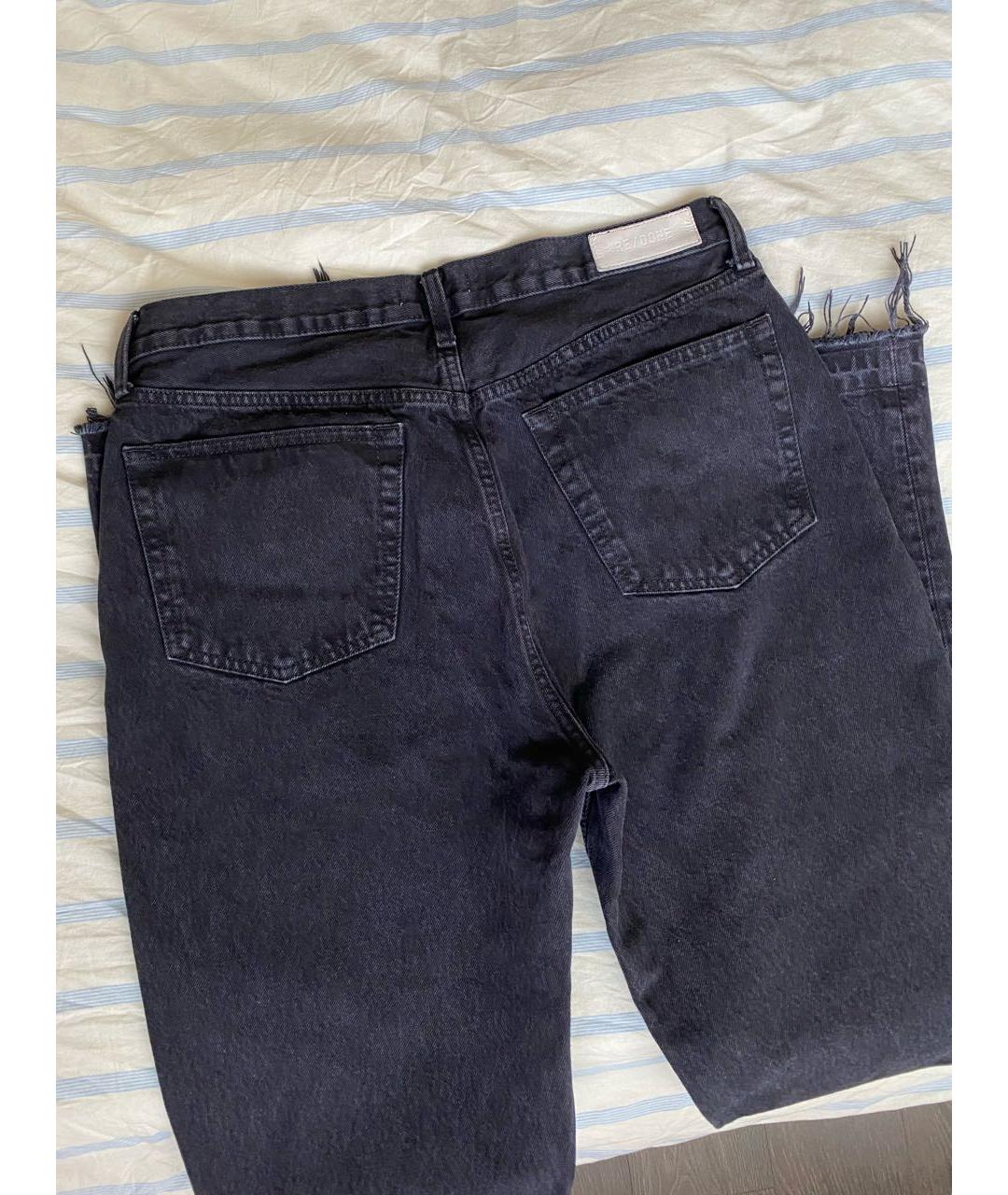 RE/DONE Антрацитовые хлопковые прямые джинсы, фото 3