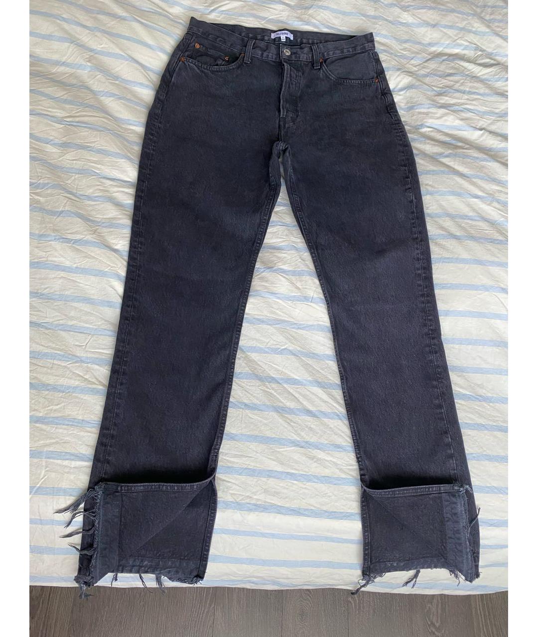 RE/DONE Антрацитовые хлопковые прямые джинсы, фото 6