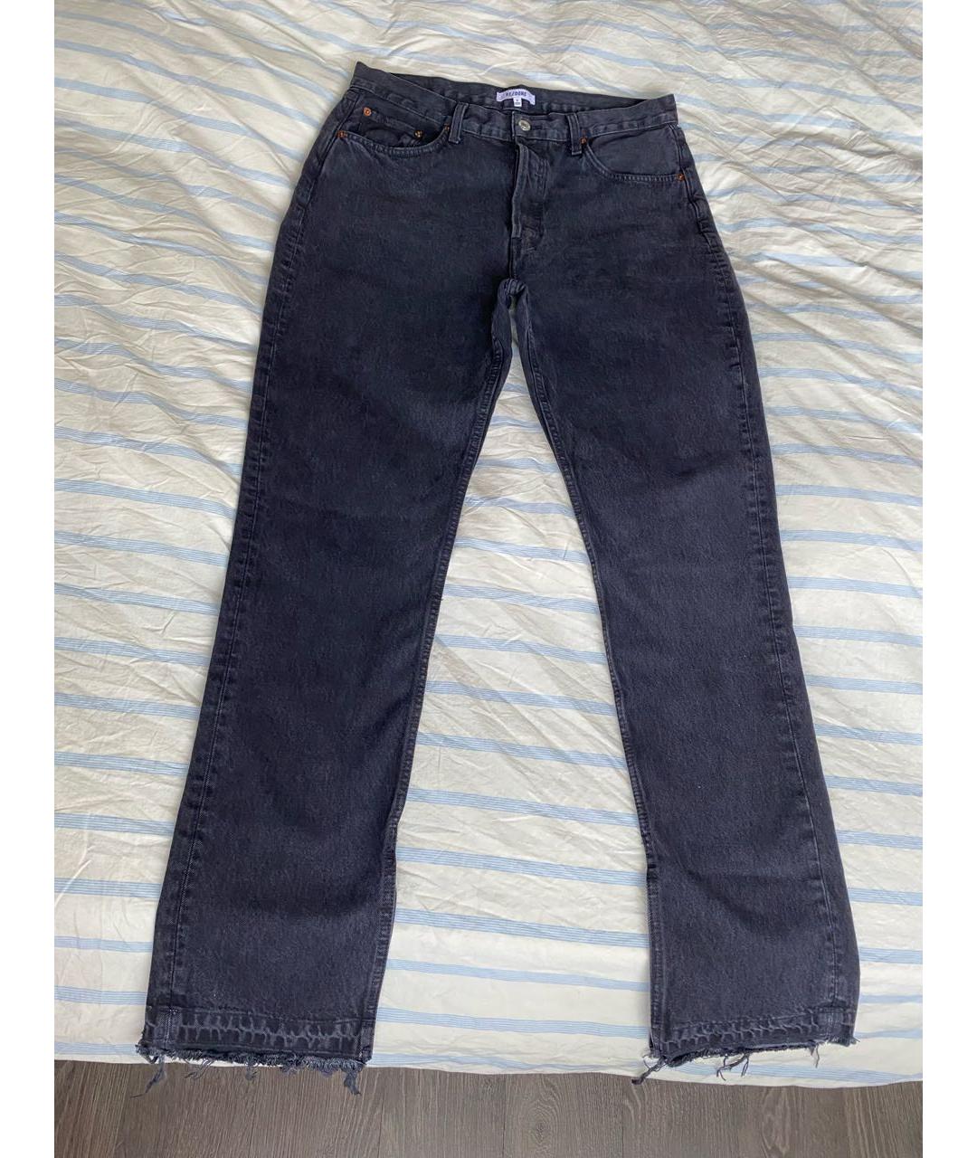 RE/DONE Антрацитовые хлопковые прямые джинсы, фото 2