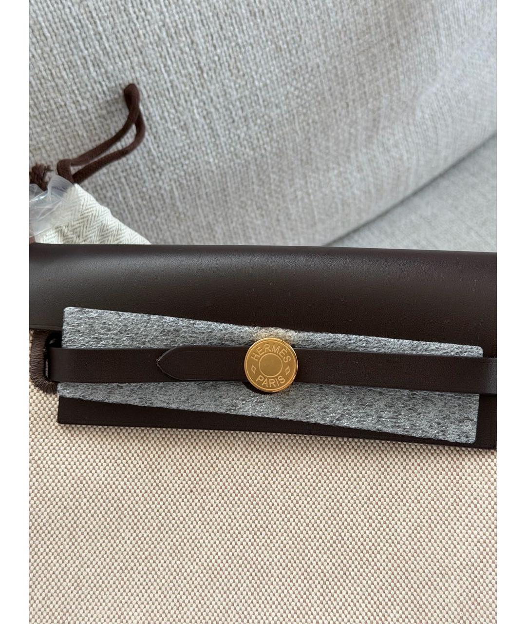 HERMES Бежевая тканевая сумка через плечо, фото 3