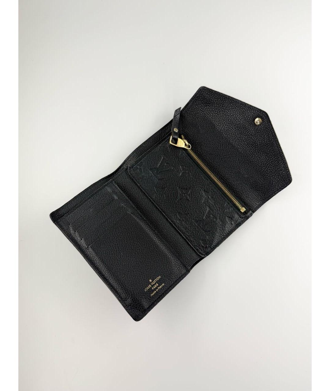 LOUIS VUITTON Черный кожаный кошелек, фото 4