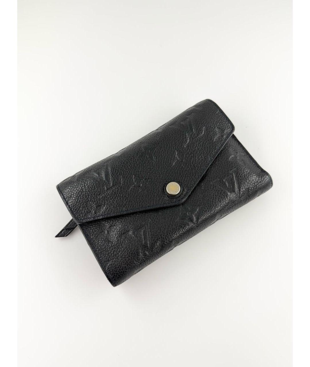 LOUIS VUITTON Черный кожаный кошелек, фото 3