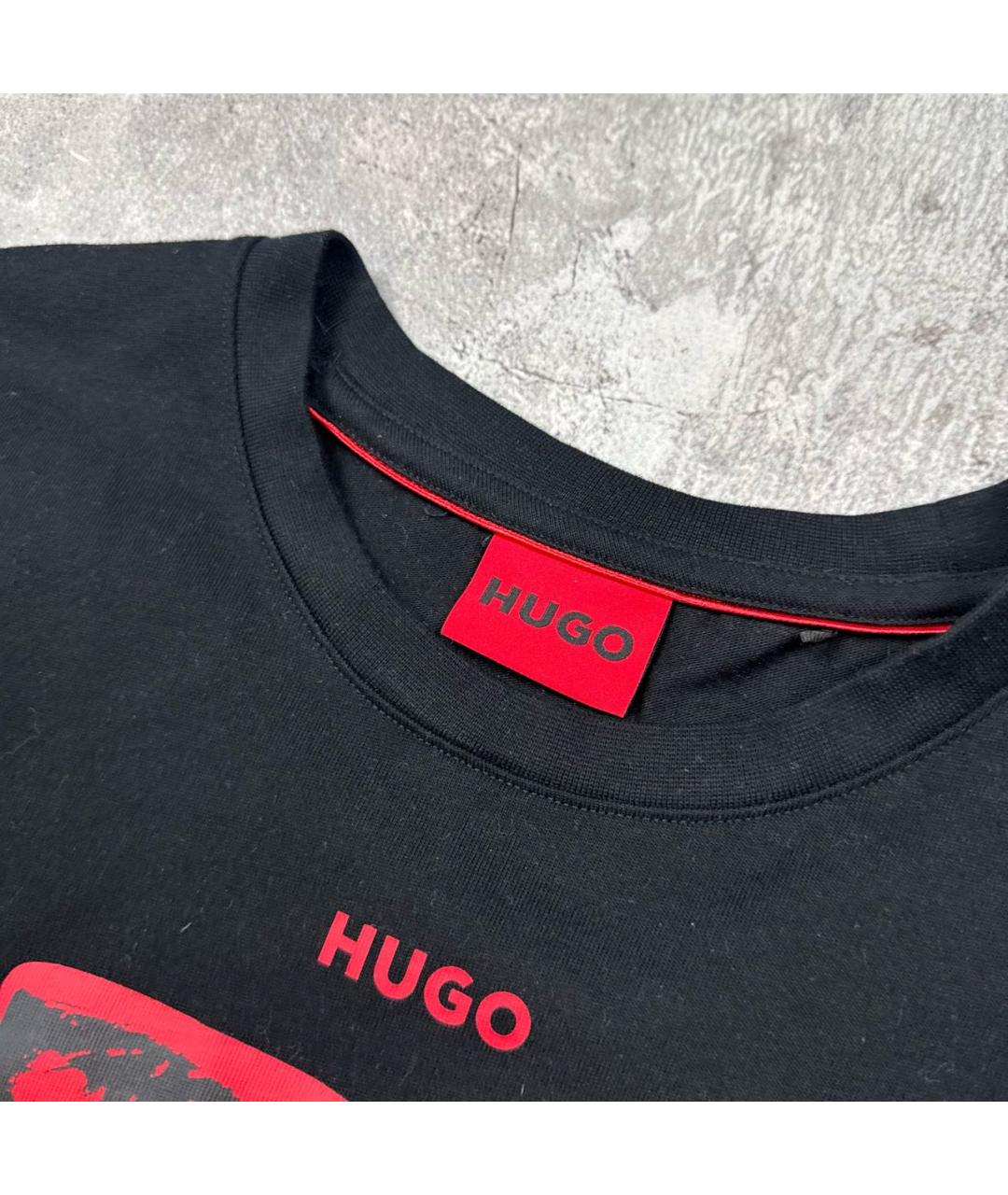HUGO BOSS Черная хлопковая футболка, фото 4