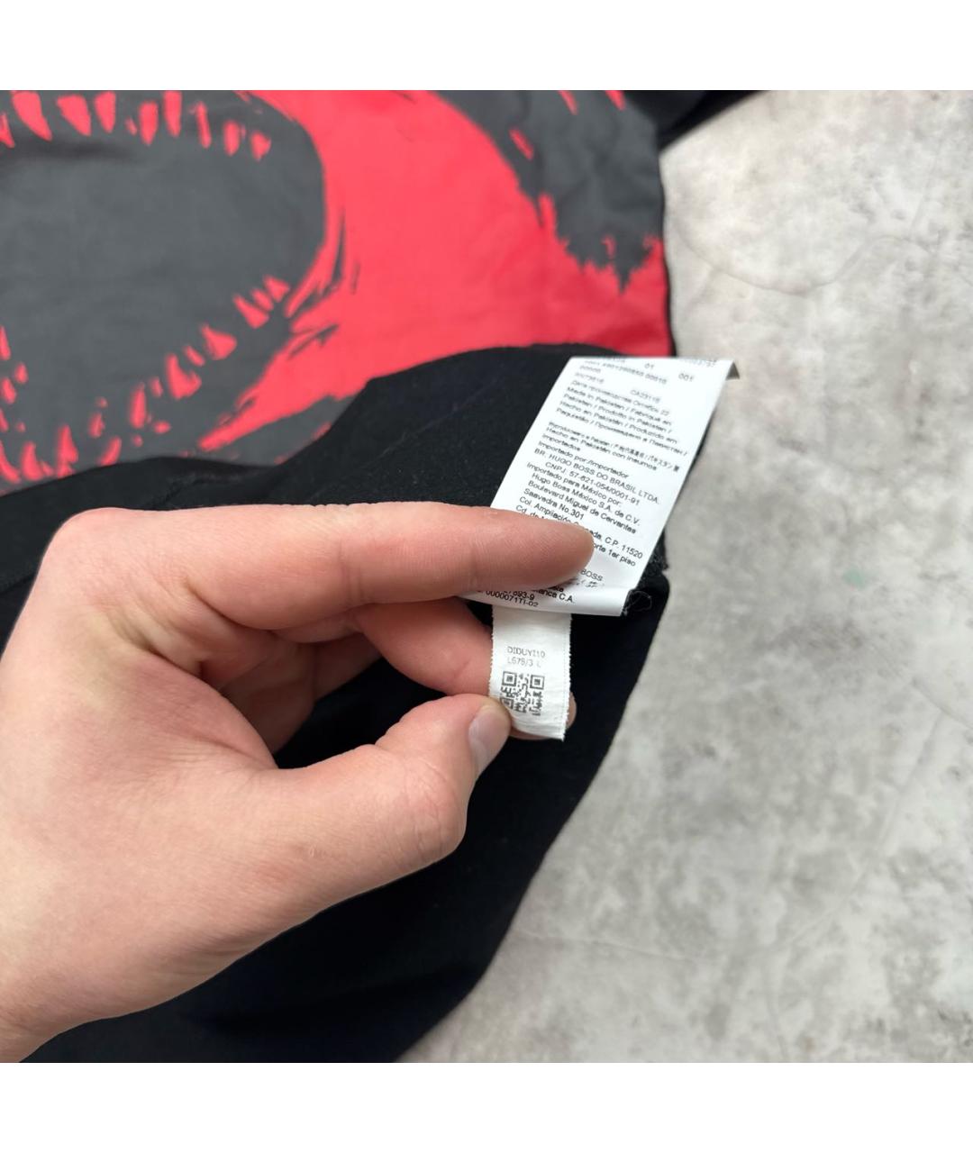 HUGO BOSS Черная хлопковая футболка, фото 8