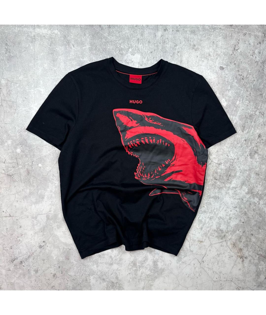HUGO BOSS Черная хлопковая футболка, фото 2