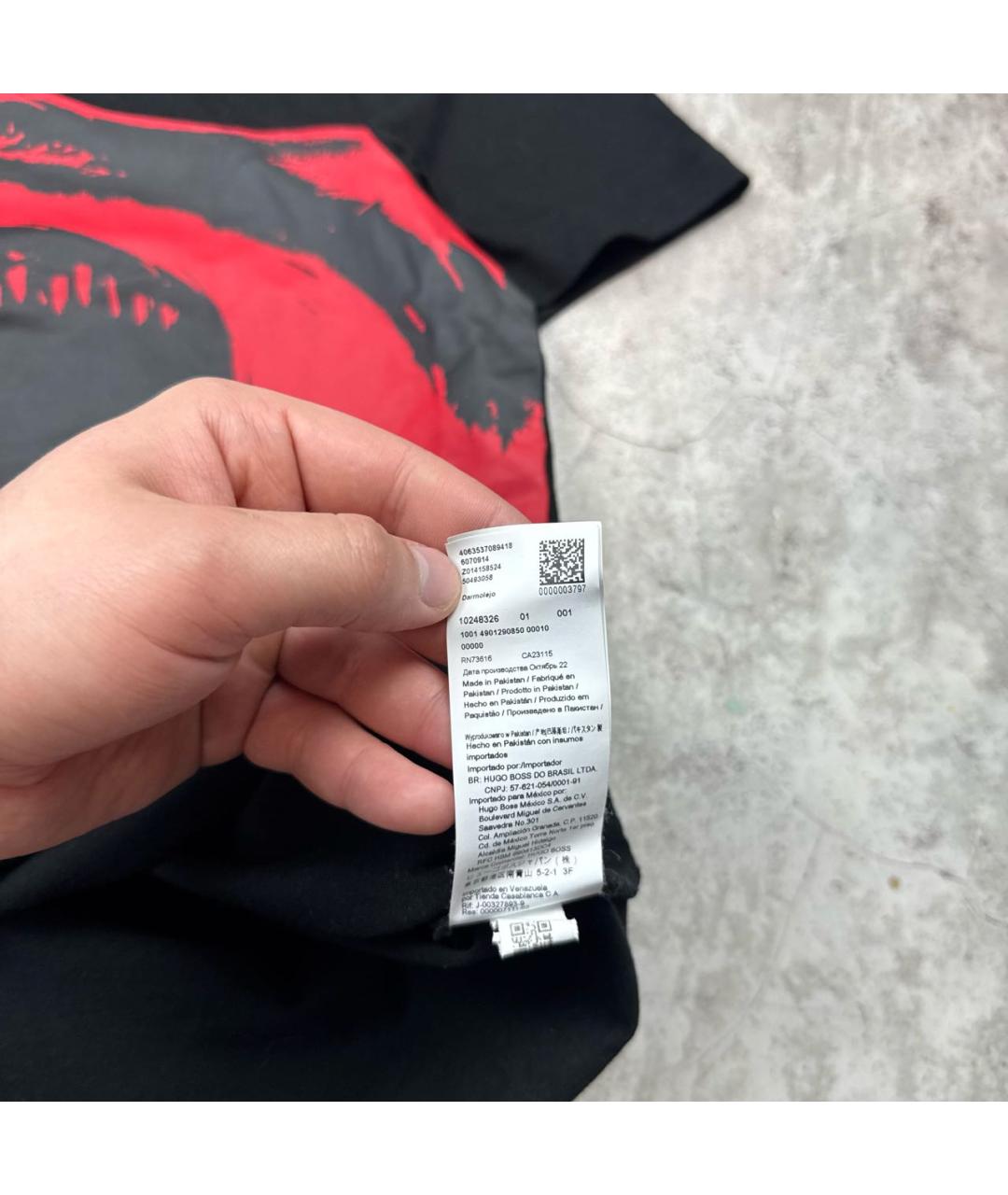 HUGO BOSS Черная хлопковая футболка, фото 7