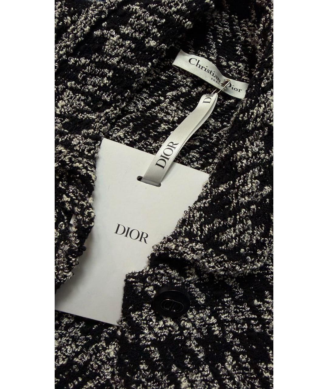 CHRISTIAN DIOR Черный твидовый жакет/пиджак, фото 4