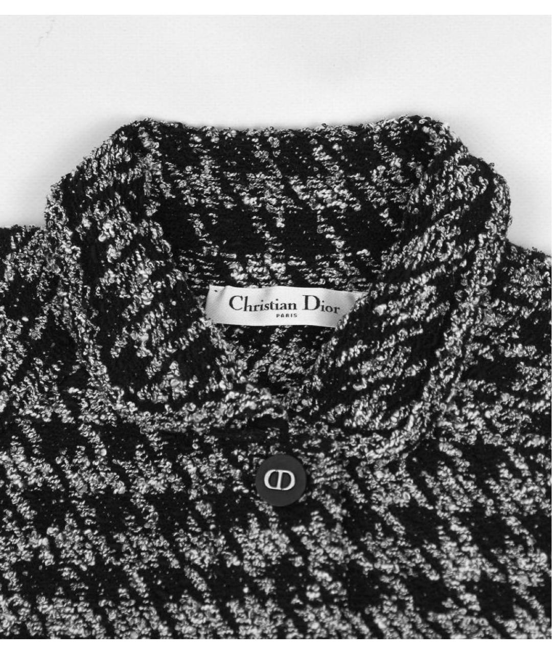 CHRISTIAN DIOR Черный твидовый жакет/пиджак, фото 3