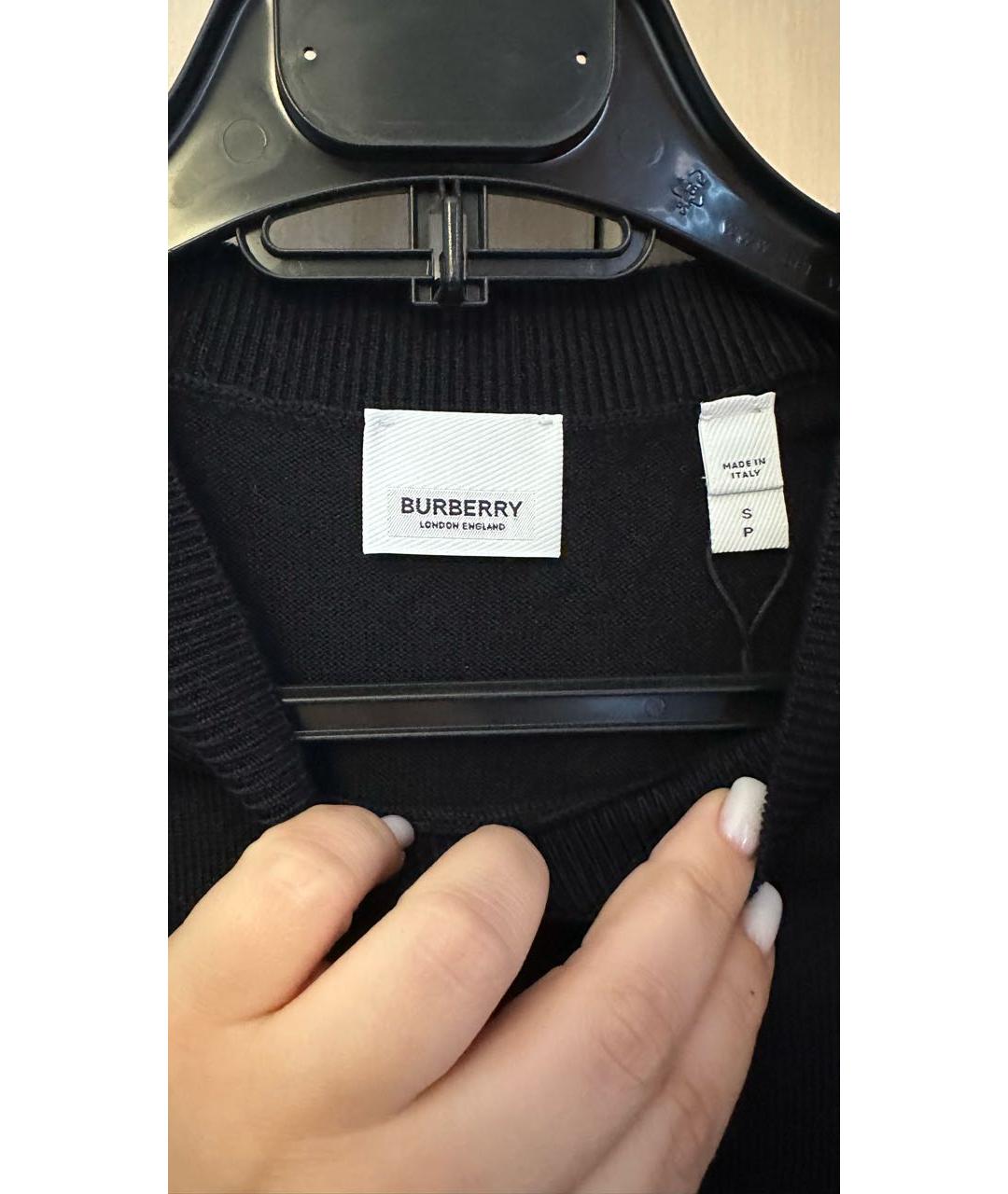 BURBERRY Темно-синий шерстяной джемпер / свитер, фото 4