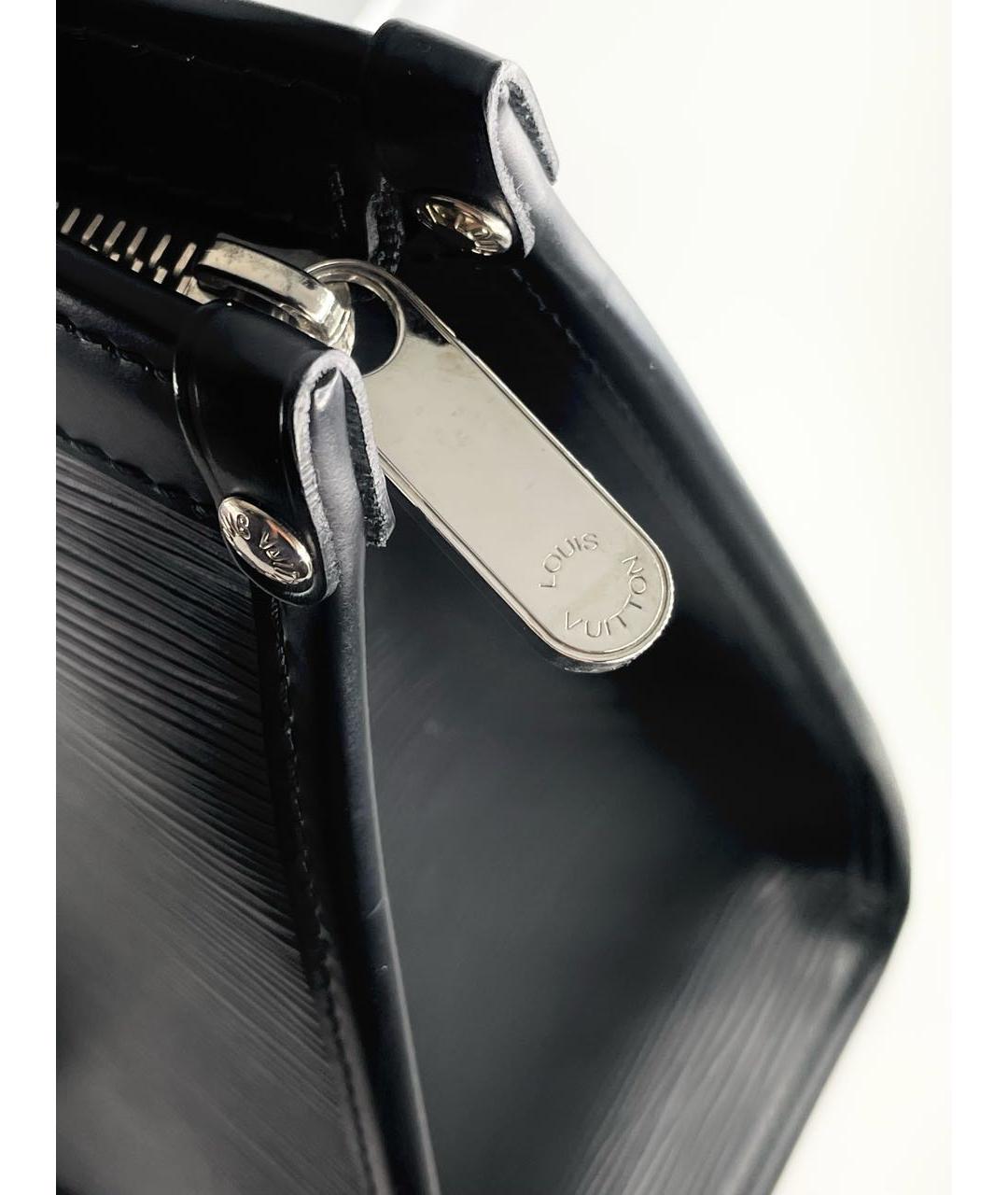 LOUIS VUITTON Черная кожаная сумка тоут, фото 4