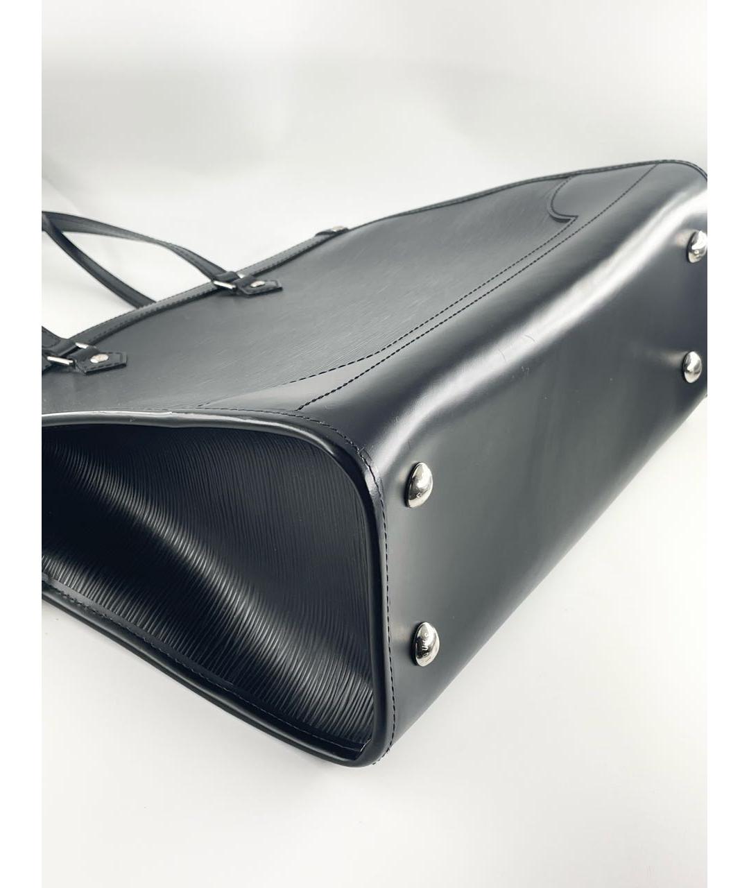 LOUIS VUITTON Черная кожаная сумка тоут, фото 5