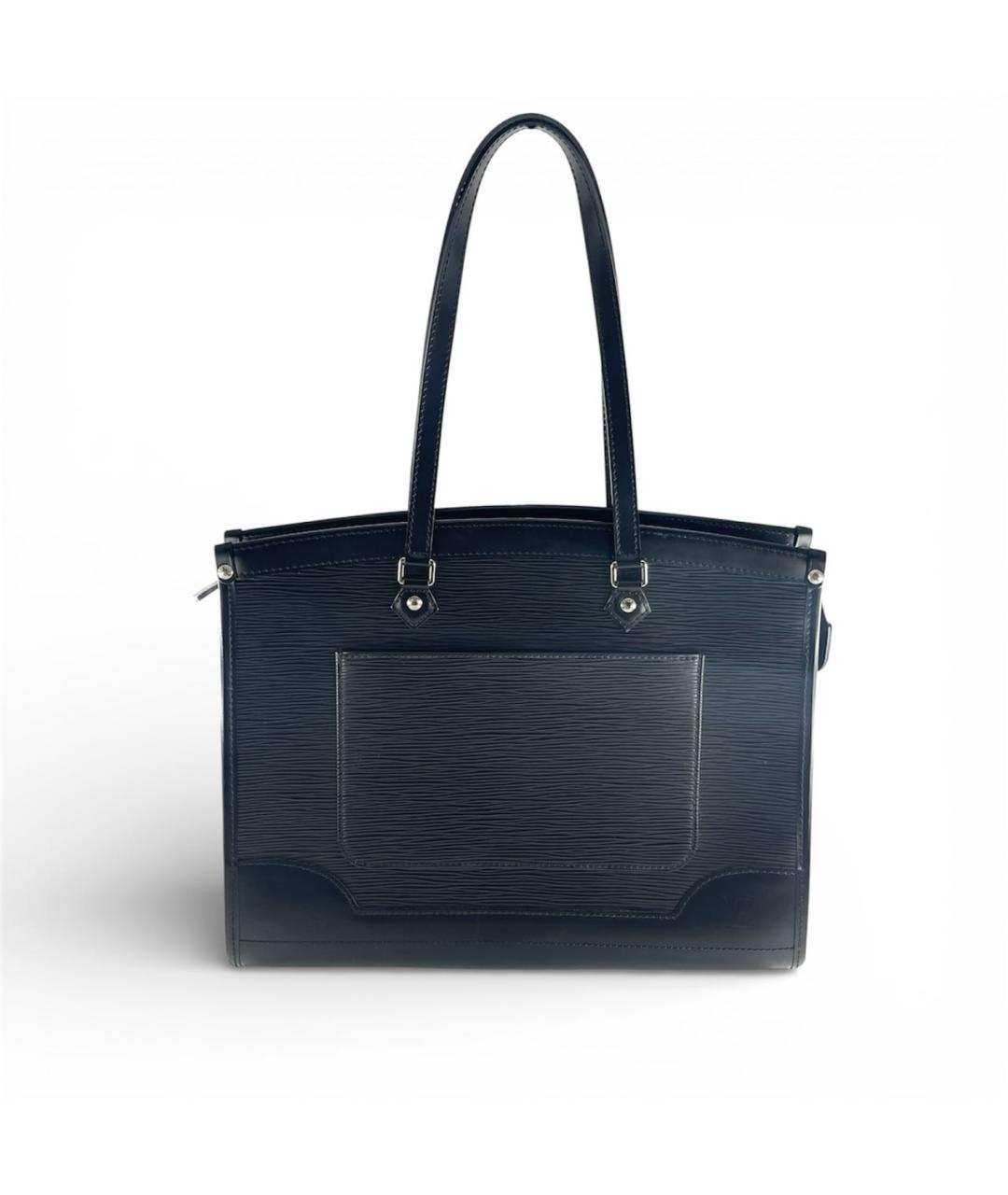 LOUIS VUITTON Черная кожаная сумка тоут, фото 8