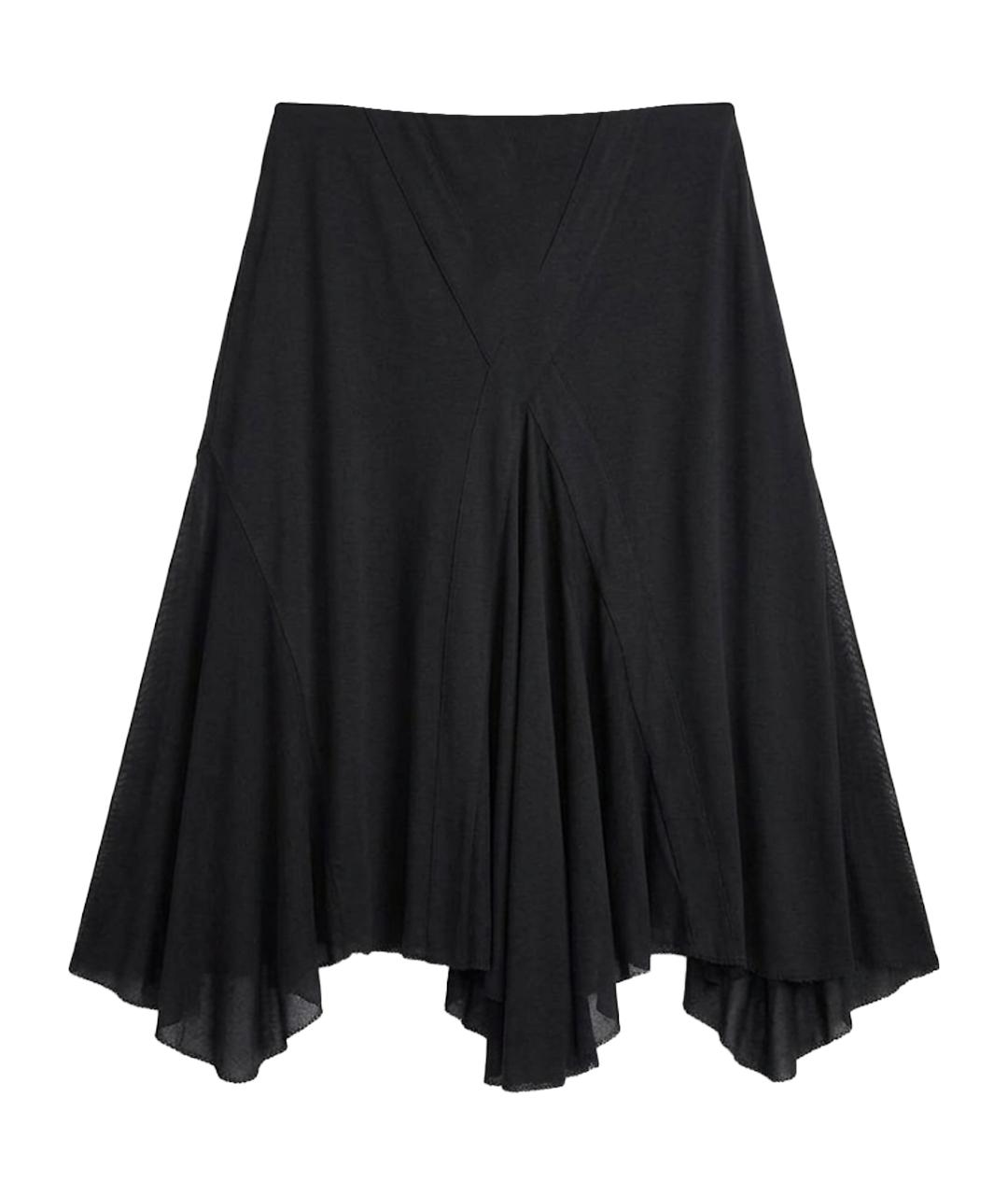 RALPH LAUREN Черная хлопковая юбка миди, фото 1