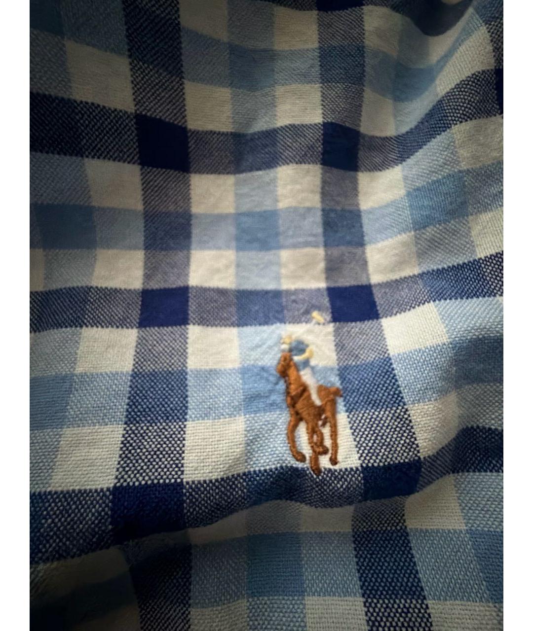 POLO RALPH LAUREN Голубая хлопковая кэжуал рубашка, фото 5