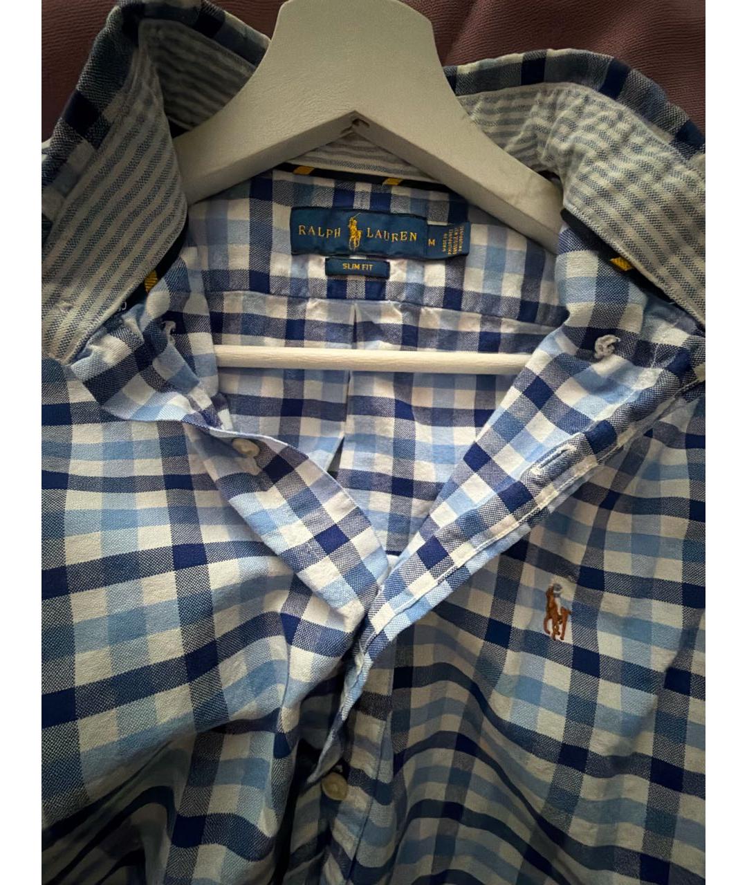 POLO RALPH LAUREN Голубая хлопковая кэжуал рубашка, фото 3