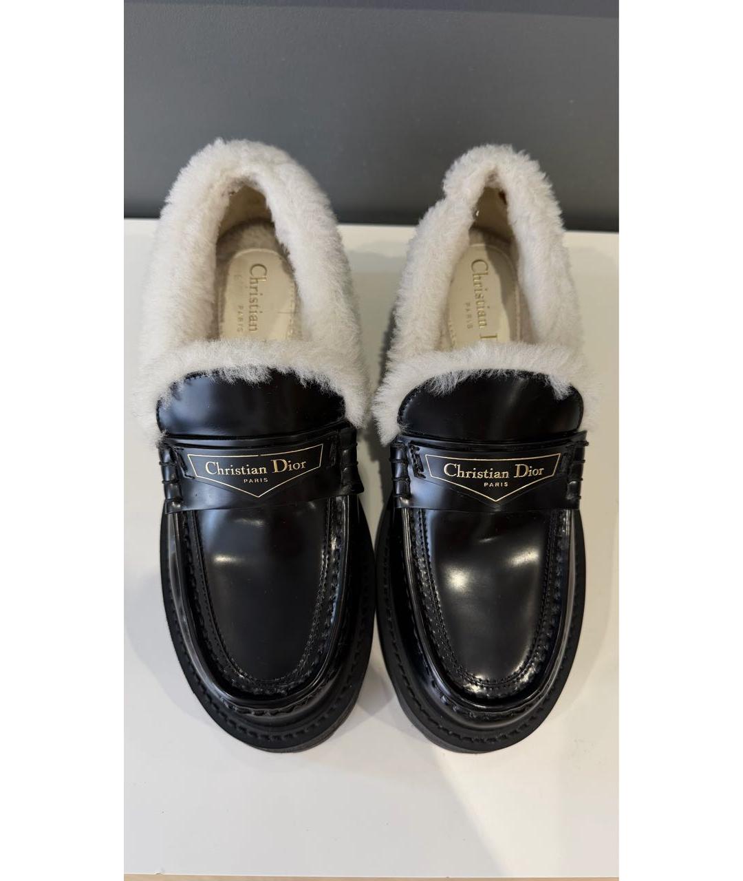 CHRISTIAN DIOR Черные кожаные лоферы, фото 3