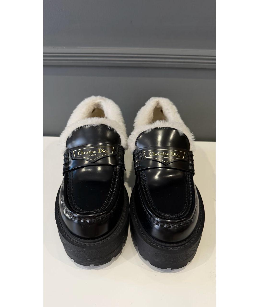 CHRISTIAN DIOR Черные кожаные лоферы, фото 2