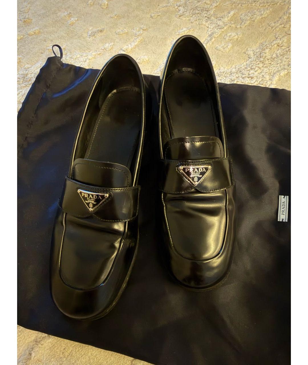 PRADA Черные кожаные лоферы, фото 6