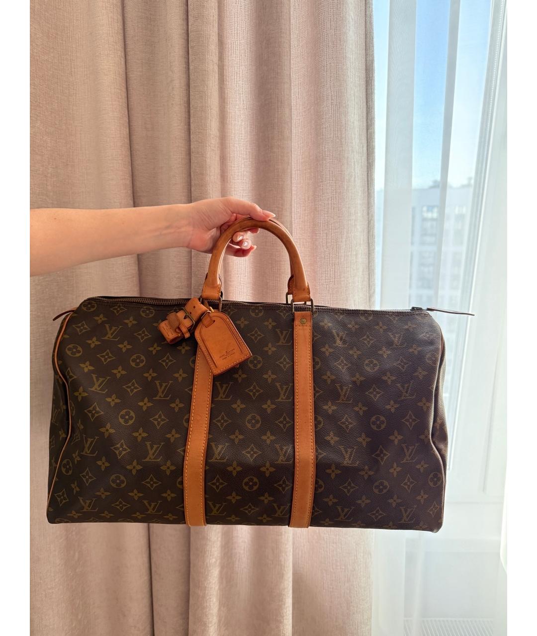 LOUIS VUITTON Коричневая дорожная/спортивная сумка, фото 10