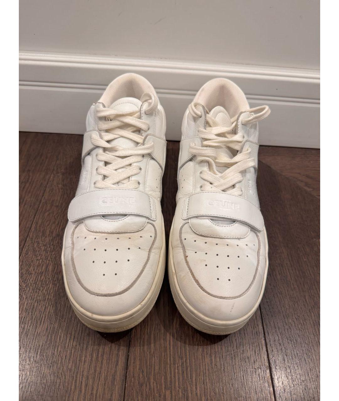 CELINE Белые кожаные кроссовки, фото 2