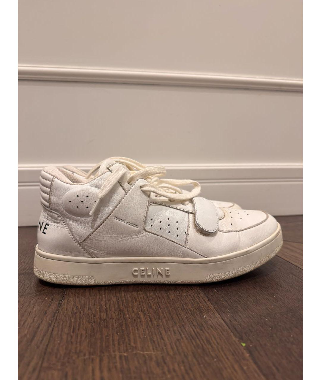 CELINE Белые кожаные кроссовки, фото 6