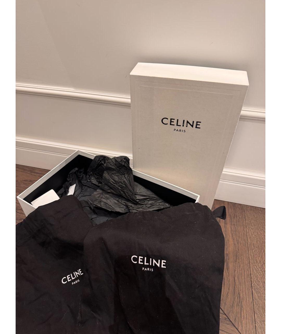 CELINE Белые кожаные кроссовки, фото 5