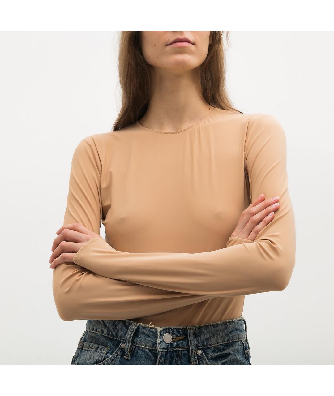 MAISON MARGIELA Бежевый полиамидовый джемпер / свитер, фото 5