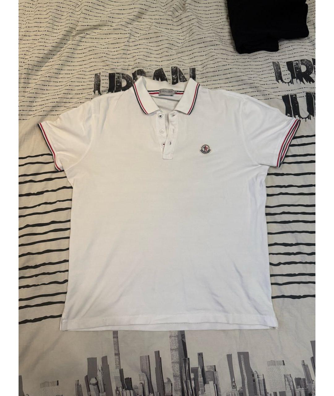 MONCLER Белое поло с коротким рукавом, фото 5
