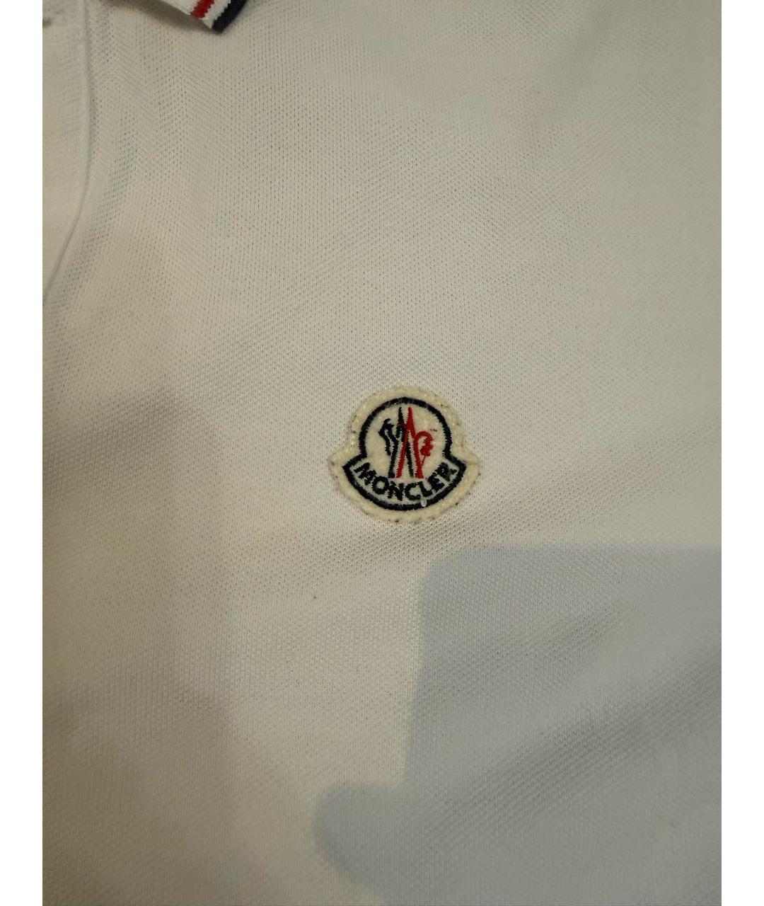 MONCLER Белое поло с коротким рукавом, фото 3