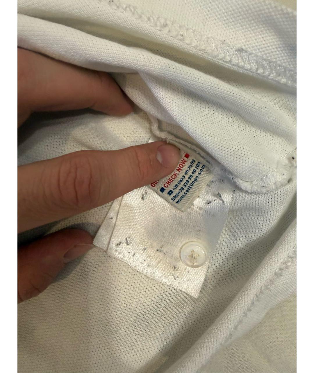 MONCLER Белое поло с коротким рукавом, фото 4