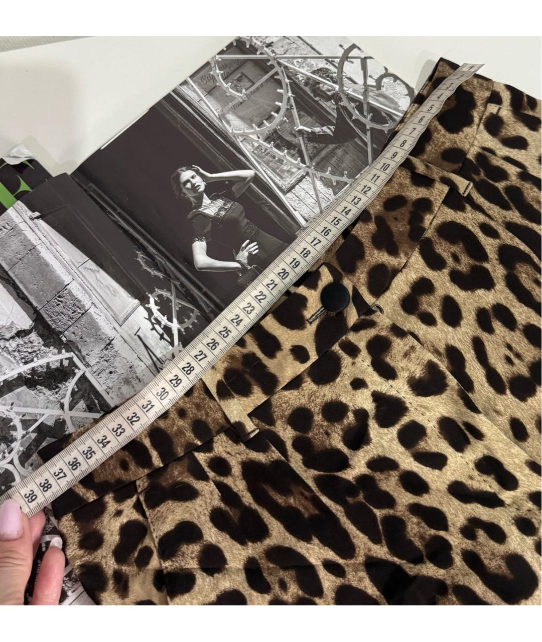 DOLCE&GABBANA Мульти шелковые прямые брюки, фото 3