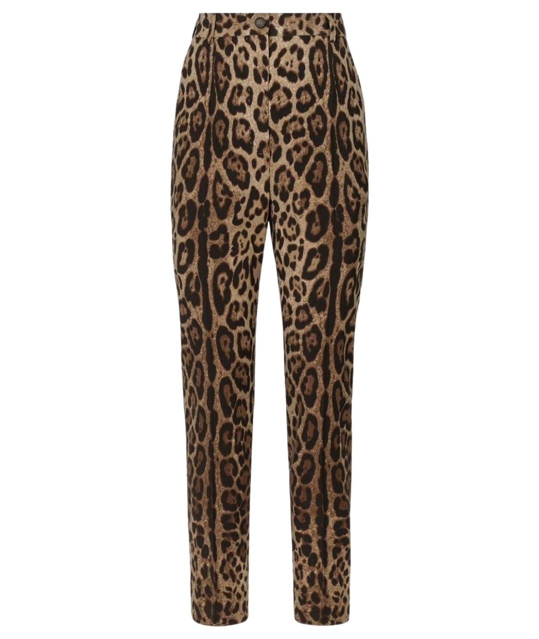 DOLCE&GABBANA Мульти шелковые прямые брюки, фото 1