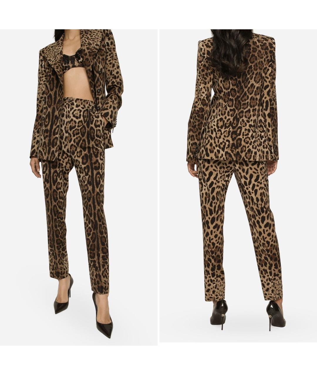 DOLCE&GABBANA Мульти шелковые прямые брюки, фото 2